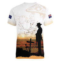 Australia And New Zealand ANZAC Day Women V-Neck T-Shirt Battle Of Beersheba