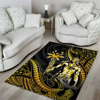 Filipinos Lapu Lapu Hero Area Rug Gold Polynesian Tribal Tattoo LT05 - Polynesian Pride