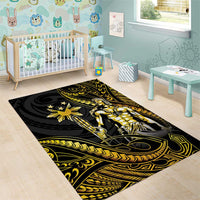 Filipinos Lapu Lapu Hero Area Rug Gold Polynesian Tribal Tattoo LT05 - Polynesian Pride
