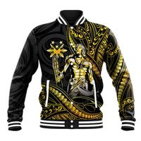 Filipinos Lapu Lapu Hero Baseball Jacket Gold Polynesian Tribal Tattoo LT05 Unisex Gold - Polynesian Pride