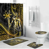 Filipinos Lapu Lapu Hero Bathroom Set Gold Polynesian Tribal Tattoo LT05 Bathroom Set (4 pcs) Gold - Polynesian Pride