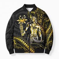 Filipinos Lapu Lapu Hero Bomber Puffer Jacket Gold Polynesian Tribal Tattoo LT05 Unisex Gold - Polynesian Pride