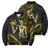 Filipinos Lapu Lapu Hero Bomber Puffer Jacket Gold Polynesian Tribal Tattoo LT05 - Polynesian Pride