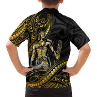 Filipinos Lapu Lapu Hero Family Matching Mermaid Dress and Hawaiian Shirt Gold Polynesian Tribal Tattoo