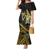 Filipinos Lapu Lapu Hero Family Matching Mermaid Dress and Hawaiian Shirt Gold Polynesian Tribal Tattoo