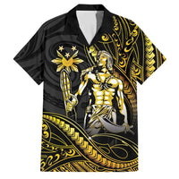 Filipinos Lapu Lapu Hero Family Matching Summer Maxi Dress and Hawaiian Shirt Gold Polynesian Tribal Tattoo