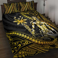 Filipinos Lapu Lapu Hero Quilt Bed Set Gold Polynesian Tribal Tattoo LT05 Gold - Polynesian Pride