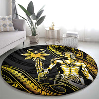 Filipinos Lapu Lapu Hero Round Carpet Gold Polynesian Tribal Tattoo LT05 - Polynesian Pride