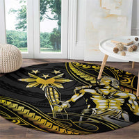 Filipinos Lapu Lapu Hero Round Carpet Gold Polynesian Tribal Tattoo LT05 - Polynesian Pride