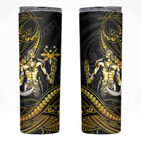 Filipinos Lapu Lapu Hero Skinny Tumbler Gold Polynesian Tribal Tattoo