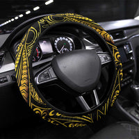 Filipinos Lapu Lapu Hero Steering Wheel Cover Gold Polynesian Tribal Tattoo LT05 Universal Fit Gold - Polynesian Pride