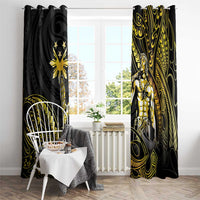 Filipinos Lapu Lapu Hero Window Curtain Gold Polynesian Tribal Tattoo LT05 - Polynesian Pride