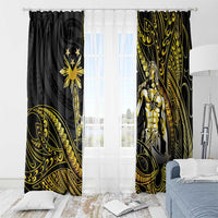Filipinos Lapu Lapu Hero Window Curtain Gold Polynesian Tribal Tattoo LT05 - Polynesian Pride