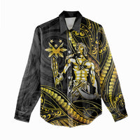 Filipinos Lapu Lapu Hero Women Casual Shirt Gold Polynesian Tribal Tattoo