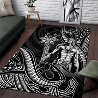 Filipinos Lapu Lapu Hero Area Rug Black Polynesian Tribal Tattoo LT05 Black - Polynesian Pride