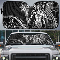 Filipinos Lapu Lapu Hero Auto Sun Shade Black Polynesian Tribal Tattoo LT05 Black - Polynesian Pride