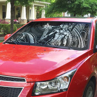 Filipinos Lapu Lapu Hero Auto Sun Shade Black Polynesian Tribal Tattoo LT05 - Polynesian Pride