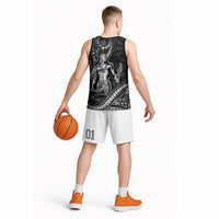 Filipinos Lapu Lapu Hero Basketball Jersey Black Polynesian Tribal Tattoo LT05 - Polynesian Pride