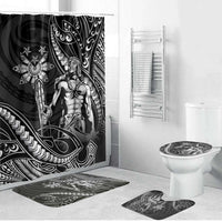 Filipinos Lapu Lapu Hero Bathroom Set Black Polynesian Tribal Tattoo LT05 Bathroom Set (4 pcs) Black - Polynesian Pride