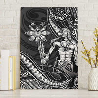 Filipinos Lapu Lapu Hero Canvas Wall Art Black Polynesian Tribal Tattoo LT05 Without Frame Black - Polynesian Pride