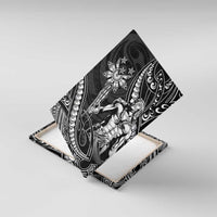 Filipinos Lapu Lapu Hero Canvas Wall Art Black Polynesian Tribal Tattoo LT05 With Frame Black - Polynesian Pride