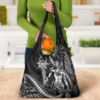 Filipinos Lapu Lapu Hero Grocery Bag Black Polynesian Tribal Tattoo LT05 - Polynesian Pride