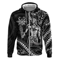 Filipinos Lapu Lapu Hero Hoodie Black Polynesian Tribal Tattoo LT05 Zip Hoodie Black - Polynesian Pride