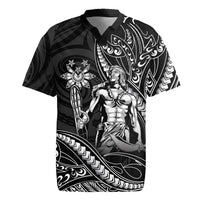 Filipinos Lapu Lapu Hero Rugby Jersey Black Polynesian Tribal Tattoo LT05 Black - Polynesian Pride