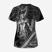 Filipinos Lapu Lapu Hero Scrub Top Black Polynesian Tribal Tattoo LT05 - Polynesian Pride