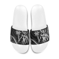 Filipinos Lapu Lapu Hero Slide Sandals Black Polynesian Tribal Tattoo LT05 Black - Polynesian Pride