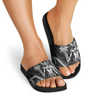 Filipinos Lapu Lapu Hero Slide Sandals Black Polynesian Tribal Tattoo LT05 - Polynesian Pride