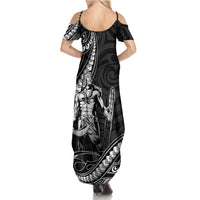 Filipinos Lapu Lapu Hero Summer Maxi Dress Black Polynesian Tribal Tattoo LT05 - Polynesian Pride