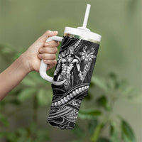 Filipinos Lapu Lapu Hero Tumbler With Handle Black Polynesian Tribal Tattoo LT05 - Polynesian Pride