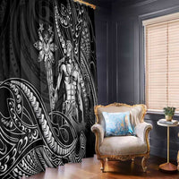 Filipinos Lapu Lapu Hero Window Curtain Black Polynesian Tribal Tattoo LT05 - Polynesian Pride