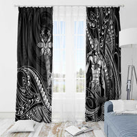 Filipinos Lapu Lapu Hero Window Curtain Black Polynesian Tribal Tattoo LT05 - Polynesian Pride