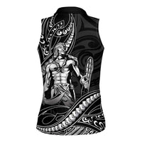 Filipinos Lapu Lapu Hero Women Sleeveless Polo Shirt Black Polynesian Tribal Tattoo