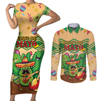 Personalised Hawaii Cinco De Mayo Couples Matching Short Sleeve Bodycon Dress and Long Sleeve Button Shirt Funny Style LT05 Brown - Polynesian Pride