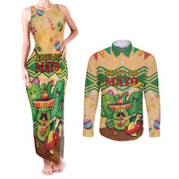 Personalised Hawaii Cinco De Mayo Couples Matching Tank Maxi Dress and Long Sleeve Button Shirt Funny Style LT05 Brown - Polynesian Pride