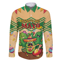 Personalised Hawaii Cinco De Mayo Family Matching Off Shoulder Short Dress and Hawaiian Shirt Funny Style LT05 Dad's Shirt - Long Sleeve Brown - Polynesian Pride