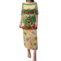 Personalised Hawaii Cinco De Mayo Family Matching Puletasi and Hawaiian Shirt Funny Style LT05 Mom's Dress Brown - Polynesian Pride