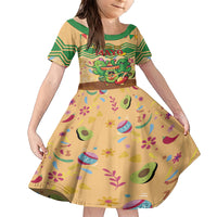 Personalised Hawaii Cinco De Mayo Family Matching Short Sleeve Bodycon Dress and Hawaiian Shirt Funny Style LT05 Daughter's Dress Brown - Polynesian Pride