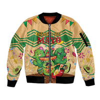 Personalised Hawaii Cinco De Mayo Sleeve Zip Bomber Jacket Funny Style LT05 Unisex Brown - Polynesian Pride