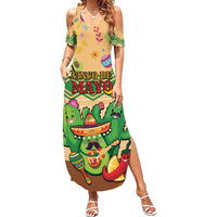 Personalised Hawaii Cinco De Mayo Summer Maxi Dress Funny Style LT05 Women Brown - Polynesian Pride