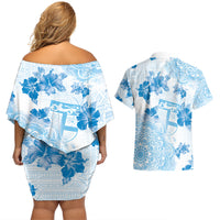Happy Fiji Girmit Day Couples Matching Off Shoulder Short Dress and Hawaiian Shirt Fijian Tapa With Mandala Pattern LT05 - Polynesian Pride