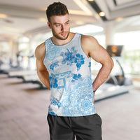 Happy Fiji Girmit Day Men Tank Top Fijian Tapa With Mandala Pattern LT05 Blue - Polynesian Pride