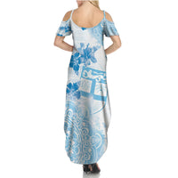 Happy Fiji Girmit Day Summer Maxi Dress Fijian Tapa With Mandala Pattern LT05 - Polynesian Pride