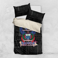 Samoa 64th Independence Anniversary Bedding Set LT05 US Twin 172cm x 218cm Black - Polynesian Pride