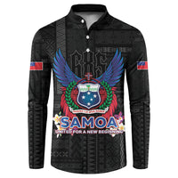 Samoa 64th Independence Anniversary Button Sweatshirt LT05 Black - Polynesian Pride