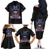 Samoa 64th Independence Anniversary Family Matching Off The Shoulder Long Sleeve Dress and Hawaiian Shirt LT05 - Polynesian Pride