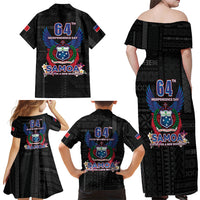 Samoa 64th Independence Anniversary Family Matching Off Shoulder Maxi Dress and Hawaiian Shirt LT05 - Polynesian Pride